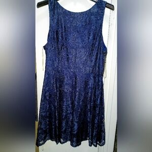 Speechless Navy floral lace mini dress